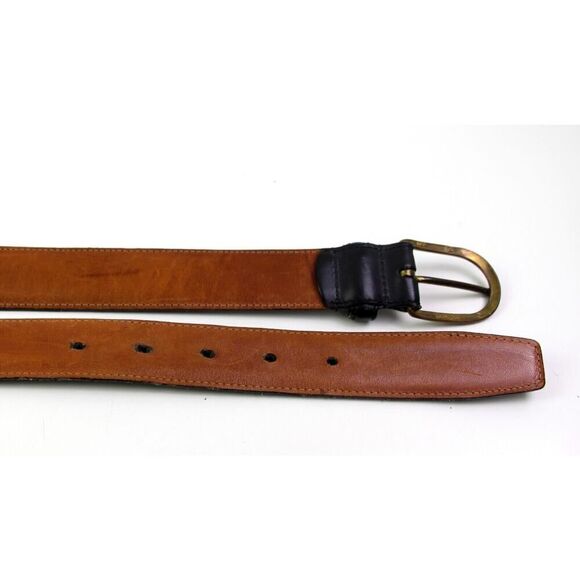 Paul Fredrick BLACK GENUINE LEATHER 1 1/4"Wd STITCH DRESS MEN'S BELT Sz 32 (B25 - Picture 13 of 13